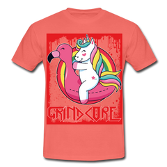 Grindcore Unicorn | Männer T-Shirt - Koralle