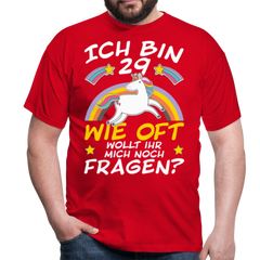 29 Einhorn | Männer T-Shirt - Rot