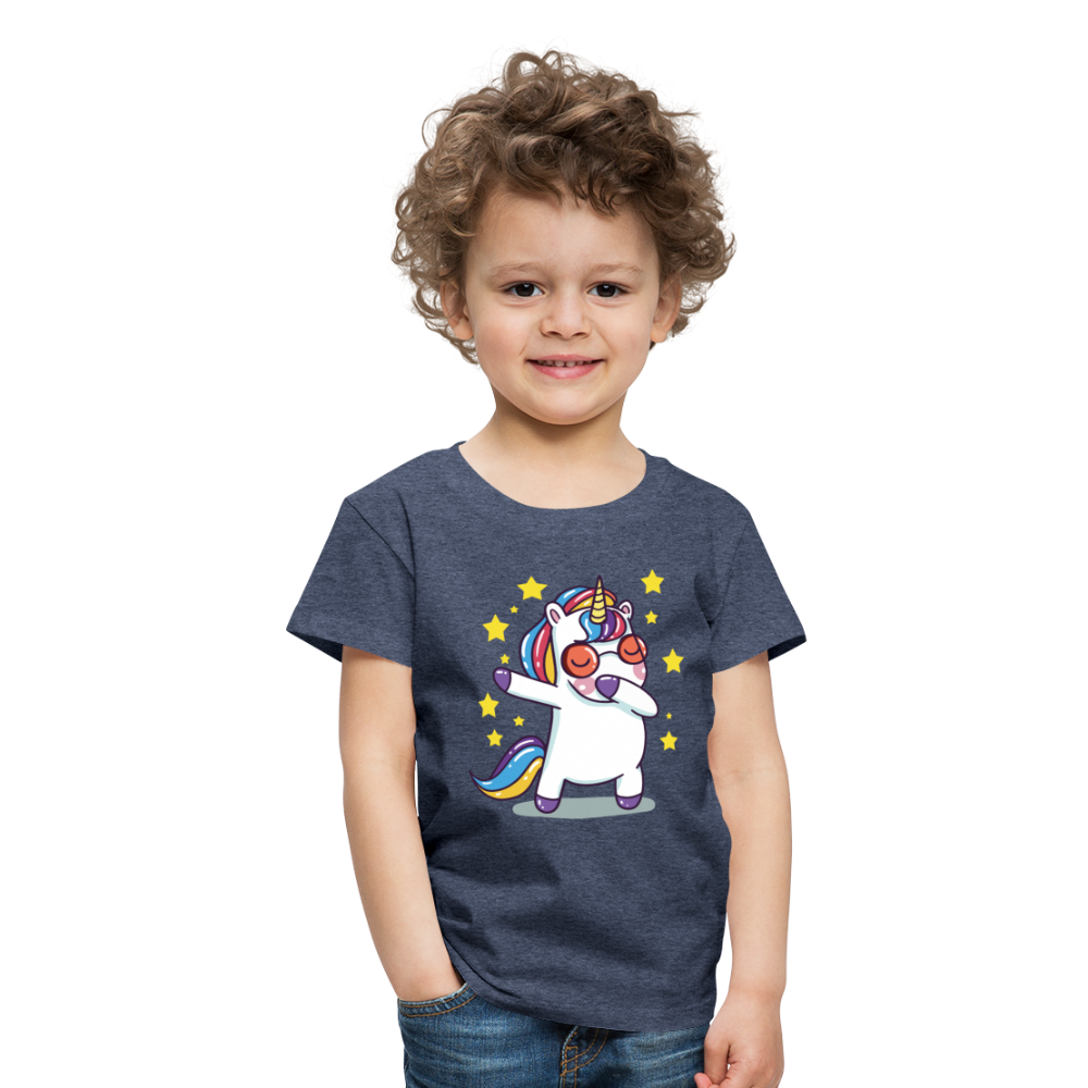 Dab Einhorn | Kinder Premium T-Shirt - Blau meliert