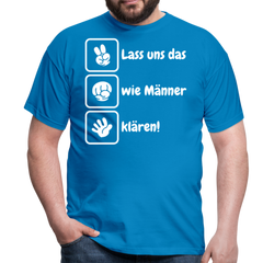 Schere Stein Papier Spruch | Männer T-Shirt - Royalblau