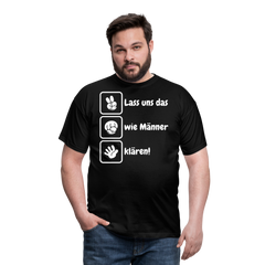 Schere Stein Papier Spruch | Männer T-Shirt - Schwarz