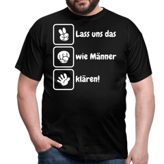 Schere Stein Papier Spruch | Männer T-Shirt - Schwarz