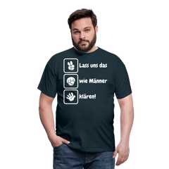 Schere Stein Papier Spruch | Männer T-Shirt - Navy