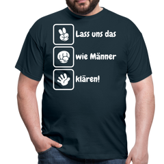 Schere Stein Papier Spruch | Männer T-Shirt - Navy