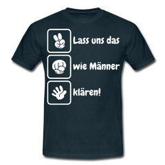 Schere Stein Papier Spruch | Männer T-Shirt - Navy