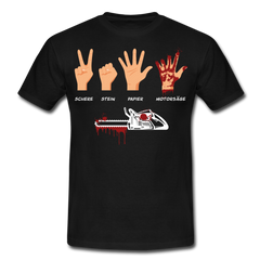 Schere Stein Papier Motorsäge | Männer T-Shirt - Schwarz