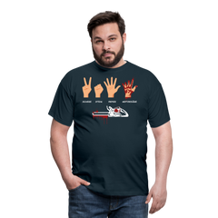 Schere Stein Papier Motorsäge | Männer T-Shirt - Navy