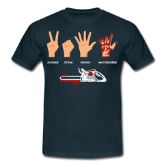 Schere Stein Papier Motorsäge | Männer T-Shirt - Navy