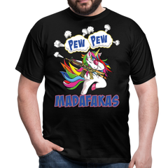 Pew Pew Dab Einhorn | Männer T-Shirt - Schwarz
