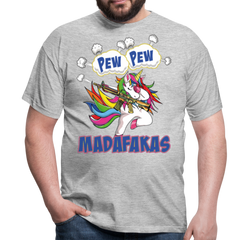 Pew Pew Dab Einhorn | Männer T-Shirt - Grau meliert