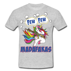 Pew Pew Dab Einhorn | Männer T-Shirt - Grau meliert