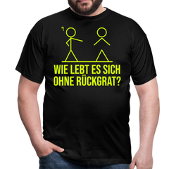 Wie lebt es sich ohne Rückgrat? Flex-Druck | Männer T-Shirt - Schwarz
