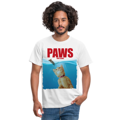 Paws Katzen Parodie | Männer T-Shirt - Weiß