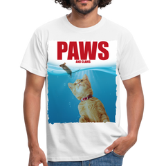Paws Katzen Parodie | Männer T-Shirt - Weiß