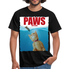 Paws Katzen Parodie | Männer T-Shirt - Schwarz