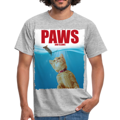 Paws Katzen Parodie | Männer T-Shirt - Grau meliert