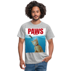 Paws Katzen Parodie | Männer T-Shirt - Grau meliert