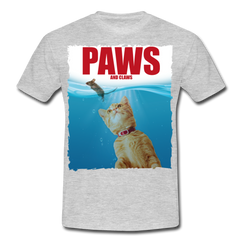Paws Katzen Parodie | Männer T-Shirt - Grau meliert