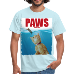 Paws Katzen Parodie | Männer T-Shirt - Sky