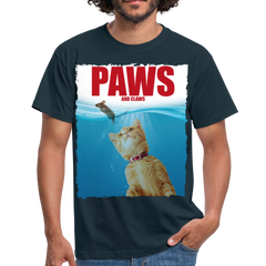 Paws Katzen Parodie | Männer T-Shirt - Navy