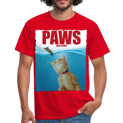 Paws Katzen Parodie | Männer T-Shirt - Rot