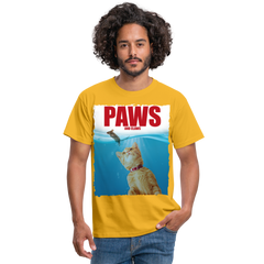 Paws Katzen Parodie | Männer T-Shirt - Gelb
