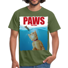 Paws Katzen Parodie | Männer T-Shirt - Militärgrün