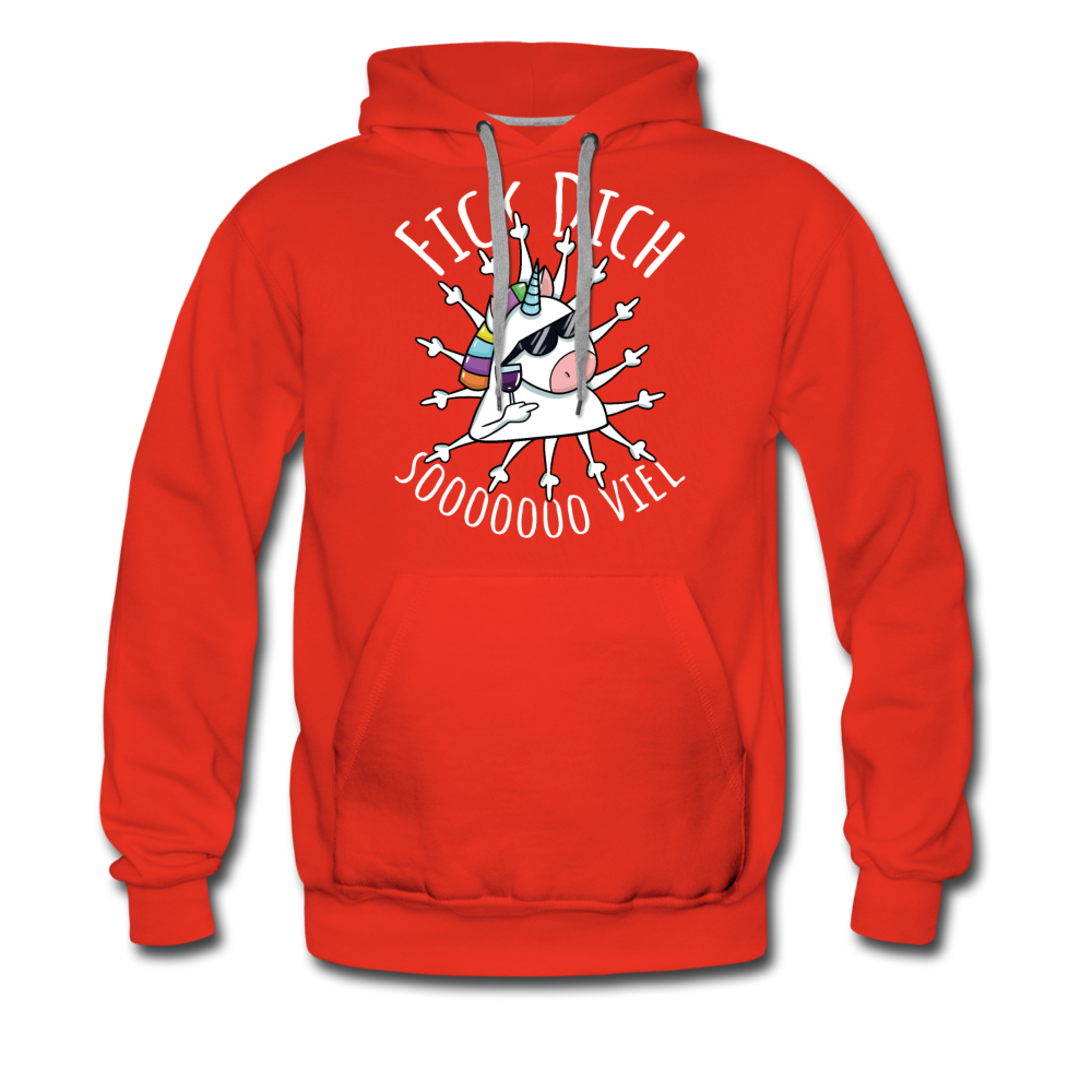 Fick Dich Einhorn | Men’s Premium Hoodie - Rot