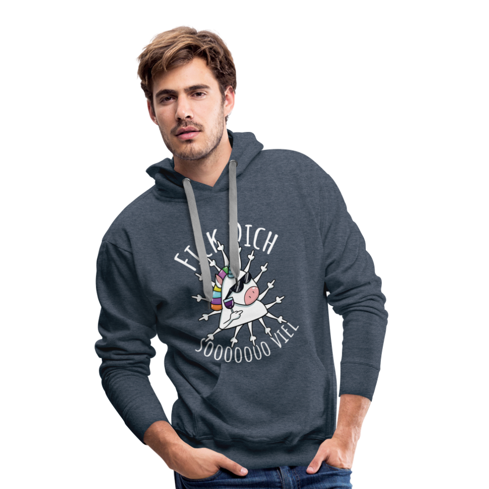 Fick Dich Einhorn | Men’s Premium Hoodie - Jeansblau