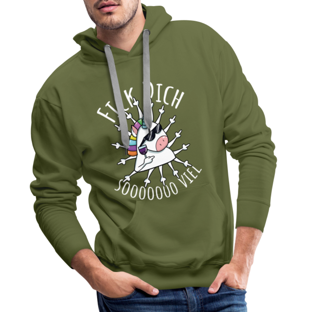 Fick Dich Einhorn | Men’s Premium Hoodie - Olivgrün