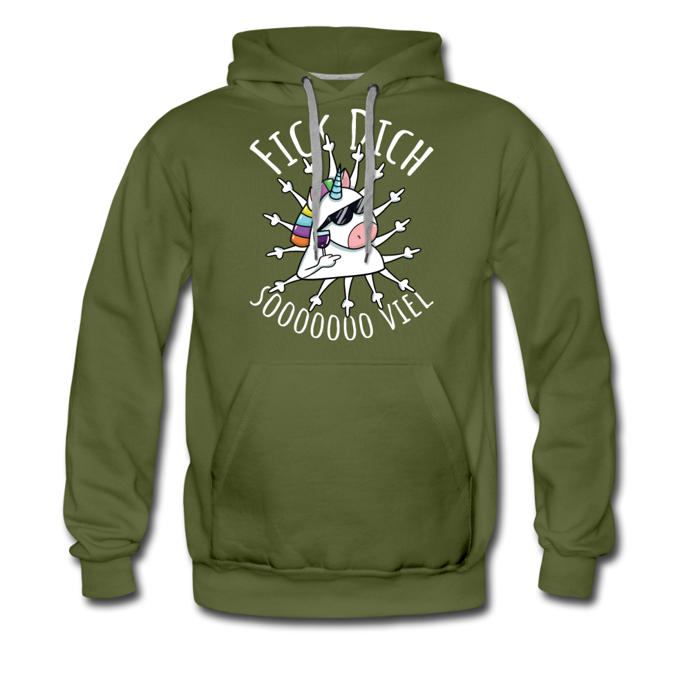 Fick Dich Einhorn | Men’s Premium Hoodie - Olivgrün