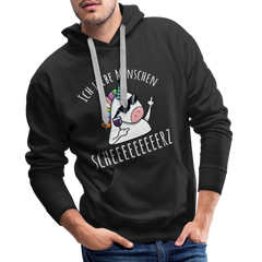Ich liebe Menschen Einhorn | Men’s Premium Hoodie - Schwarz