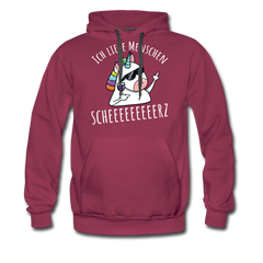 Ich liebe Menschen Einhorn | Men’s Premium Hoodie - Bordeaux