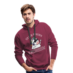 Ich liebe Menschen Einhorn | Men’s Premium Hoodie - Bordeaux