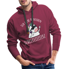 Ich liebe Menschen Einhorn | Men’s Premium Hoodie - Bordeaux