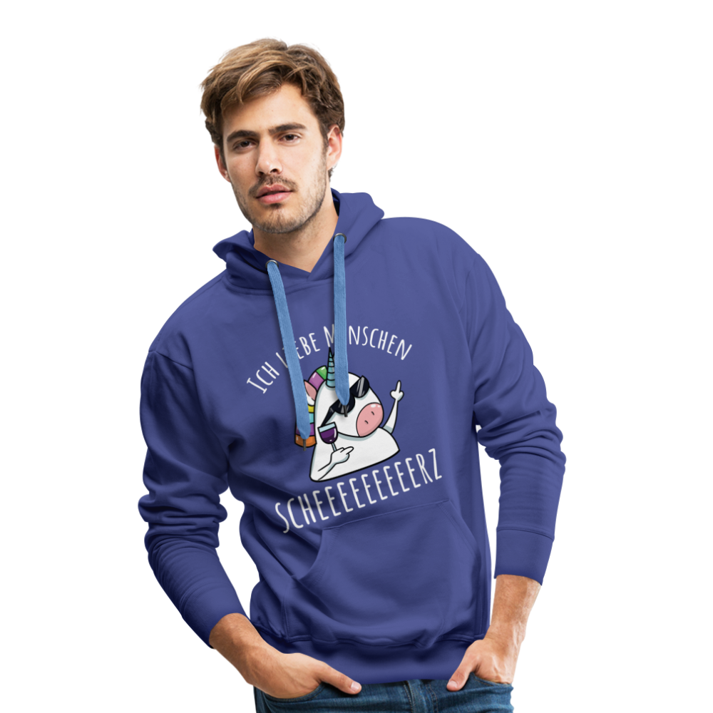 Ich liebe Menschen Einhorn | Men’s Premium Hoodie - Königsblau