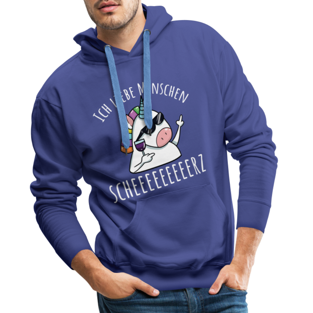 Ich liebe Menschen Einhorn | Men’s Premium Hoodie - Königsblau
