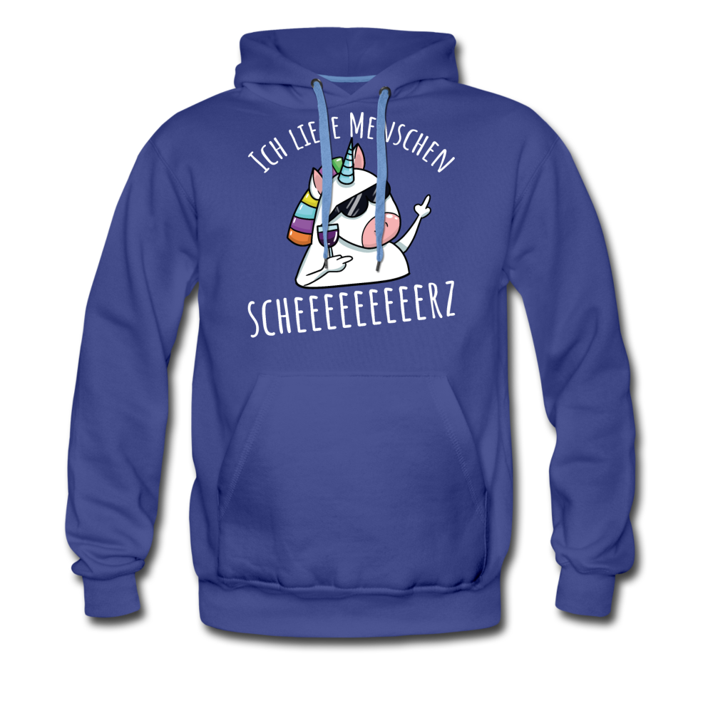 Ich liebe Menschen Einhorn | Men’s Premium Hoodie - Königsblau