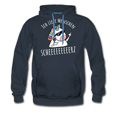 Ich liebe Menschen Einhorn | Men’s Premium Hoodie - Navy