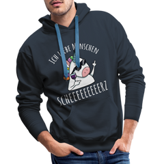 Ich liebe Menschen Einhorn | Men’s Premium Hoodie - Navy
