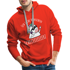 Ich liebe Menschen Einhorn | Men’s Premium Hoodie - Rot