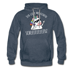 Ich liebe Menschen Einhorn | Men’s Premium Hoodie - Jeansblau