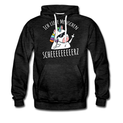 Ich liebe Menschen Einhorn | Men’s Premium Hoodie - Anthrazit