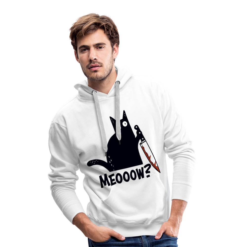 Meow Murder Cat | Men’s Premium Hoodie - Weiß