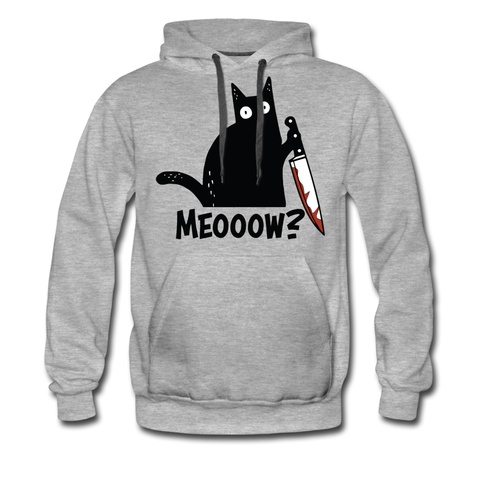 Meow Murder Cat | Men’s Premium Hoodie - Grau meliert