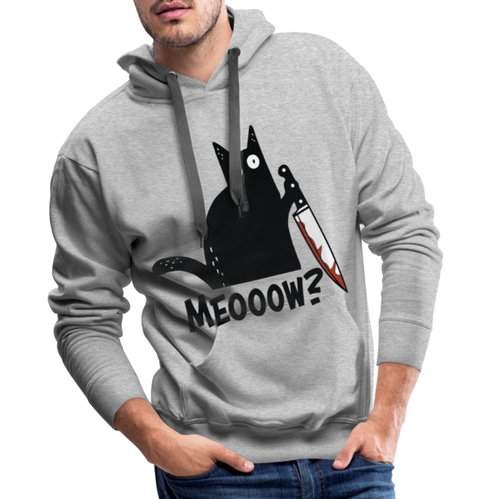 Meow Murder Cat | Men’s Premium Hoodie - Grau meliert