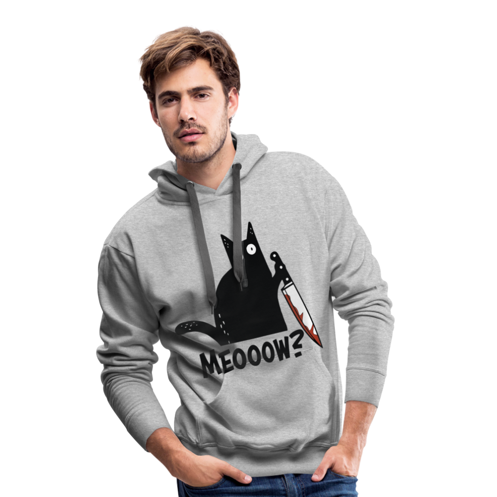 Meow Murder Cat | Men’s Premium Hoodie - Grau meliert