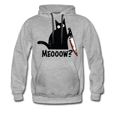 Meow Murder Cat | Men’s Premium Hoodie - Grau meliert
