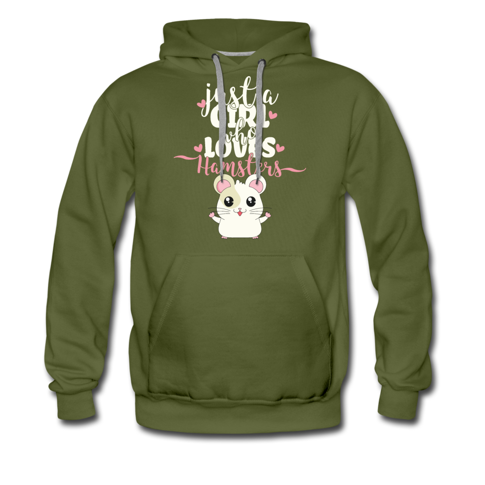 Just A Girl Who Loves Hamsters | Men’s Premium Hoodie - Olivgrün