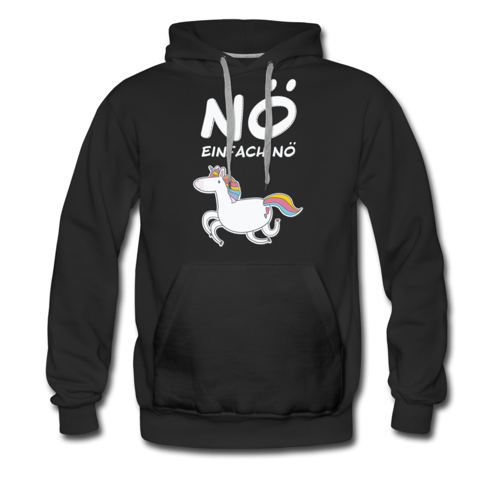 Nö Einhorn | Men’s Premium Hoodie - Schwarz